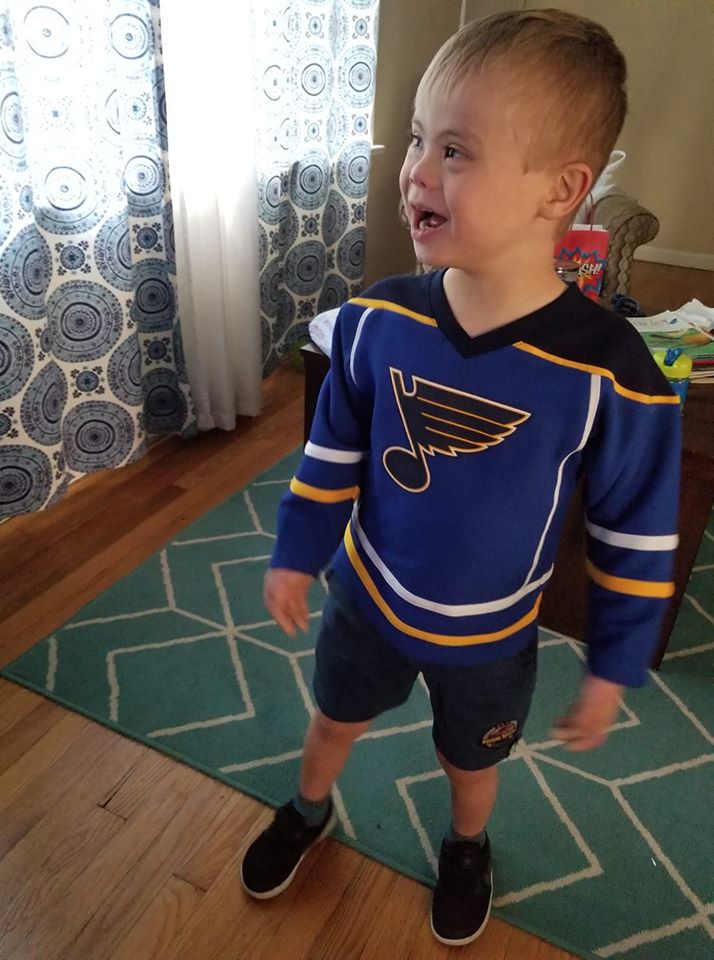 Shea in a Blues jersey